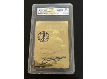 1996 Bleachers 23K Gold Mickey Mantle - The Commerce Comet Limited Edition - WCG Gem Mint 10