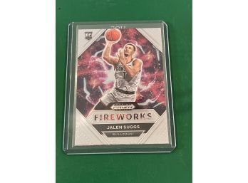 2021 Panini Prizm Draft Picks Jalen Suggs Fireworks Rookie Card #3