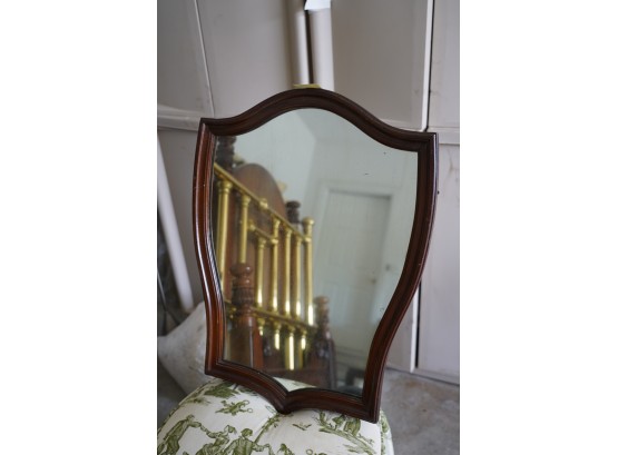 ANTIQUE STYLE WOOD HANGING MIRROR