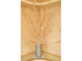 BEAUTIFUL MODERN DESIGN FLOWER VASE WITH FAKE BRANCHES 10IN HIGH