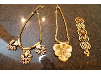 LOT OF 3 GORGEOUS ASSORTED COSTUME JEWELRY
