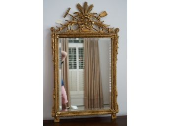 RARE: STUNNING GOLD GILDED WOOD MIRROR WITH OUTSTANDING HAND CARVED DETAIL