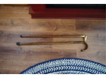 LOT OF 2 WOOD WALKING CANES