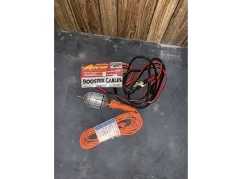 BOOSTER CABLES AND HEAVY DUTY TROUBLE LIGHT