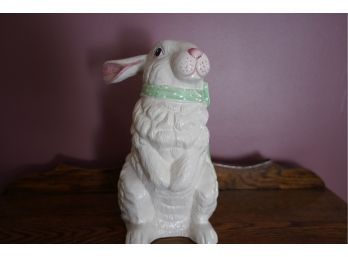 BEAUTIFUL EASTER BUNNY PORCELAIN FIGURINE 12IN HIGH