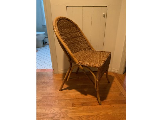 SINGLE GREAT CONDITION , WICKER STYLE CHAIR WITH BAMBOO FRAME