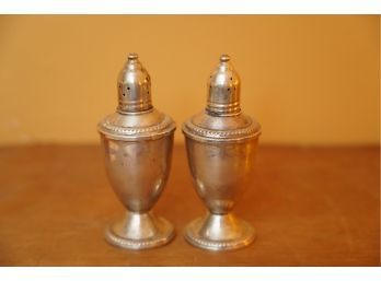GORGEOUS PAIR OF STERLING WEIGHTED SALT AND PEPPER  SHAKERS 4.5IN HIGH