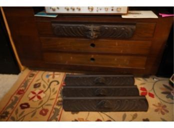 RARE 3 DRAWER CABINET WITH STEEL HANDLES