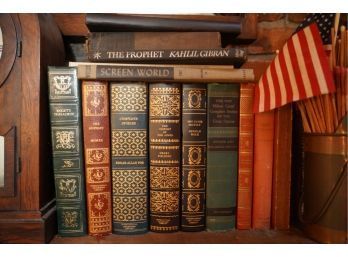 LOT OF ASSORTED LEATHER-BOUND BOOKS
