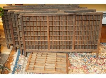 LOT OF 5 ANTIQUE WOOD DRAWERS ORGANIZERS MADE BY HAMILTON CO.
