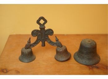 RARE ANTIQUE METAL MADE IN MEXICO BELLS