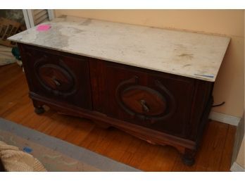 GORGEOUS STONE TOP 2 DRAWERS TRUNK STYLE STORAGE
