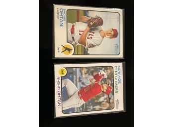 2022 Topps Heritage Shohei Ohtani 2 Card Lot - Base Card#150 And New Age Performers Insert Card #NAP-4