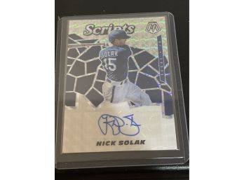 2021 Panini Mosaic Baseball- Nick Solar Scripts Autographed CardTexas Rangers