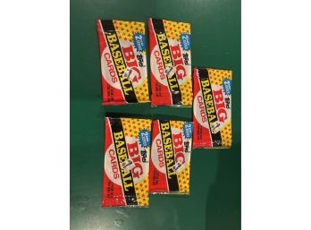 5 Packs Of 1989 Topps Big Baseball Cards - Contains 7 Cards Per Pack Plus 1 Stick Of Gum