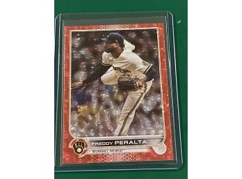 2022 Topps Series 1 Baseball- Freddy Peralta Red Foilboard Card 157/199 Milwaukee Brewers