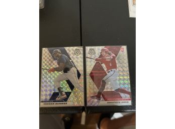 2021 Panini Mosaic Baseball - 2 Silver Parallels - Yordan Alvarez And Jonathan India Rookie Card