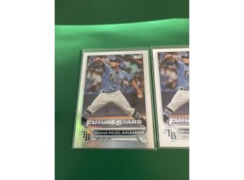 2022 Topps Series 1 - Shane McClanahan 2 Card Lot - Silver Parallel And Base Card