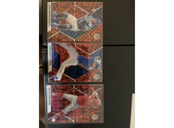 2021 Panini Mosaic Baseball - 3 Card Red Parallel - Salvador Perez, Anthony Rizzo, Rhys Hoskins
