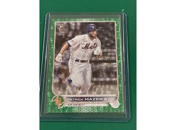 2022 Topps Series 1 Baseball. - Patrick Mazeika Rookie Green Foilboard Card 042/499 New York Mets