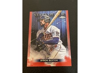 2022 Topps Chrome Series 1 - Byron Buxton Red Border Stars Of MLB Insert 35/75