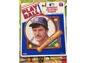 Don Mattingly Play Ball Superstar Collectible Plaque With Display Easel