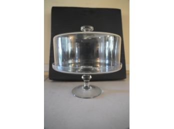 BEAUTIFUL CLEAR GLASS CAKE PLATTER WITH COVER LID