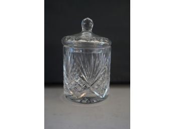 GORGEOUS CRYSTAL JAR WITH LID WITH PLANT ENGRAVING