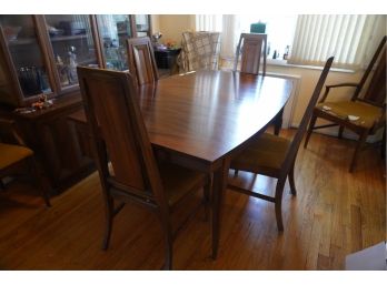 VINTAGE MCM DINING TABLE WITH 6 CHAIRS (READ INFO)