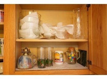 ENTIRE CABINET OF ASSORTED KITCHENWARE