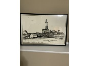 PRINT 1987 OF THE MONTAUK LIGHTHOUSE 18.5X12.5 INCHES