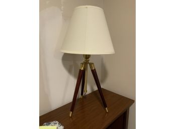 VINTAGE STYLE LAMP WITH WHITE SHADE 27IN HIGH