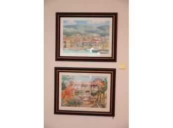LOT OF 2 ST. THOMAS PRINTS INCLUDING HOTEL 1829 SIGNED