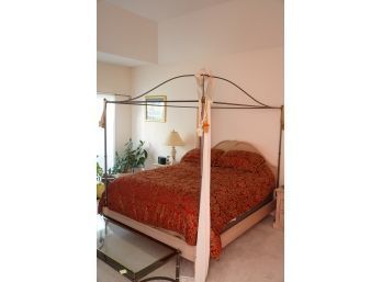 GORGEOUS ETHAN ALLEN BED QUEEN SIZE FRAME WITH METAL TOP
