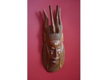 GORGEOUS HAND CARVED WITH AMAZING DETAIL HANGING MASK,