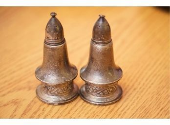 STERLING WEIGHTED SALT AND PEPPER SHAKERS,  4IN HIGH