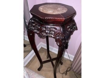 GORGEOUS ASIAN STYLE PEDESTAL WITH STONE TOP