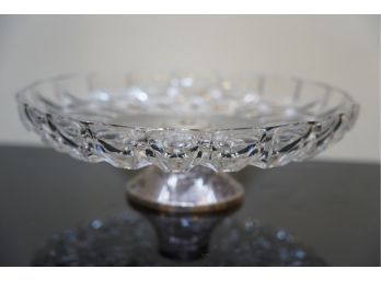 GORGEOUS GLASS PLATTER WITH STERLING SILVER BOTTOM