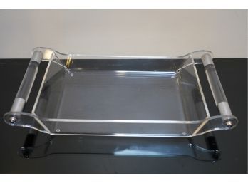 BEAUTIFUL VINTAGE LUCITE STYLE TRAY WITH HANDLES