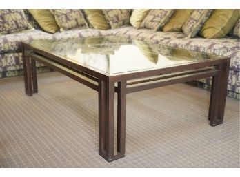 CONTEMPORARY GLASS TOP COFFEE TABLE  W