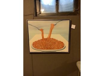 BEAUTIFUL OIL ON CANVAS OF SPAGHETTI SIGNED BY B. COOPERMAN, 31X25 INCHES