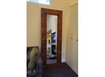 GORGEOUS TALL STANDING MIRROR WITH LEATHER WRAPPING