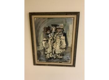 PRINT OF 3 MEN, SIGNED 21.5X26.5 INCHES