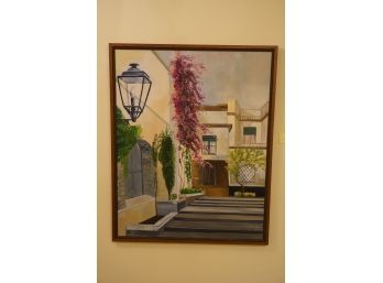 OIL ON CANVAS OF A VILLAGE SCENERY SIGNED BY B. COOPERMAN