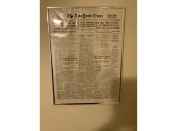 NY TIMES 1955 FRAMED PRINT, 17X23.5 INCHES
