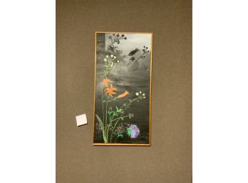 OIL ON CANVAS OF FLOWERS WITH A DARK BACKGROUND SIGNED BY B. COOPERMAN, 16X32 INCHES