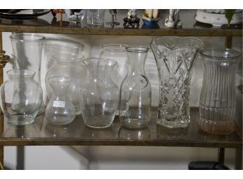 BUNDLE DEAL OF ASSORTED GLASS VASES