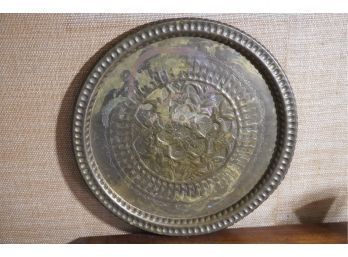 INDIAN STYLE ANTIQUE BRASS METAL TRAY