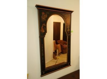 GORGEOUS ASIAN STYLE HANGING WOOD MIRROR WITH BEAUTIFUL ASIAN DESIGN