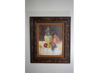 BEAUTIFUL OIL ON BOARD OF FRUITS IN GORGEOUS WOOD FRAME